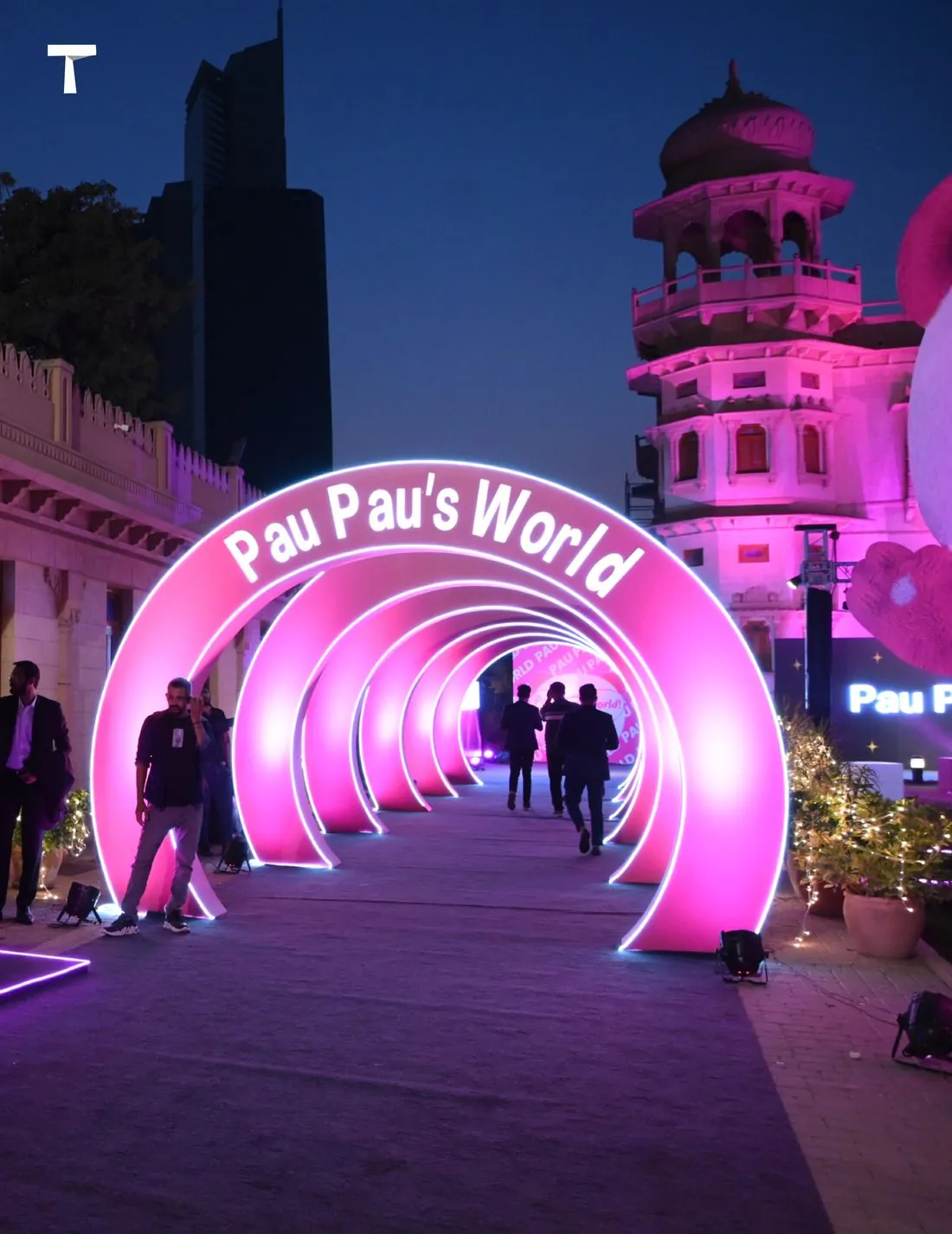 Pau Pau's World illuminated entrance