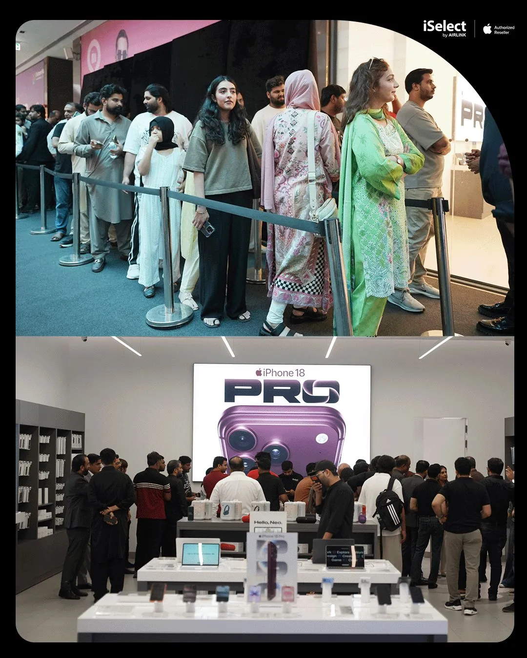 Launch-day queue and a full iSelect by Airlink store for the iPhone 18 Pro launch